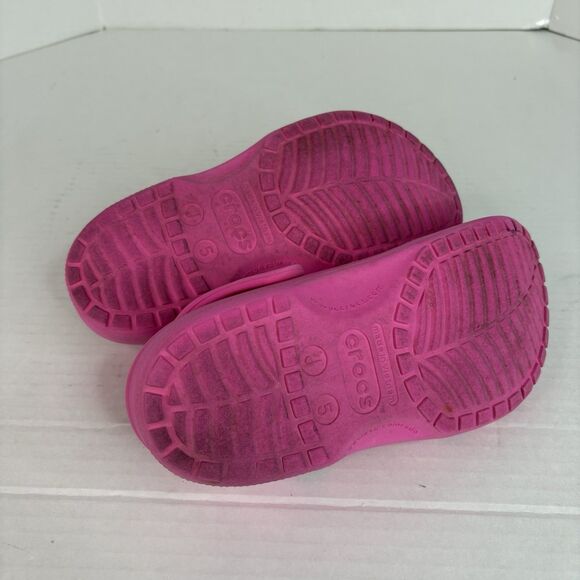 Crocs Girls Youth Size J5 Classic Clog Slip On Ultra Light Sandals Pink - Picture 7 of 10